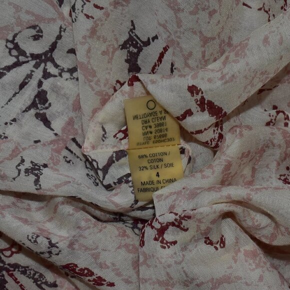 Elie Tahari Cotton Silk Blend Weighted Hem Print Skirt Size 4 - Picture 10 of 10